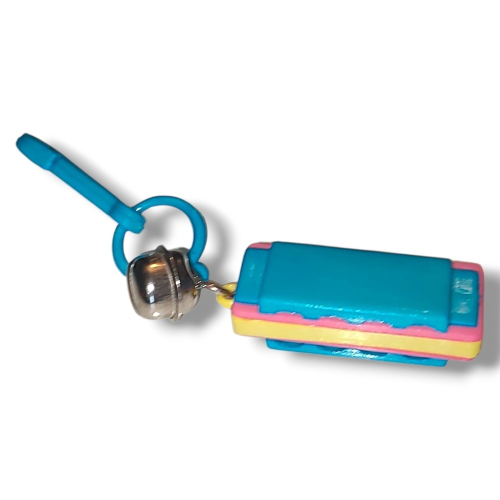 Vintage 1980s Plastic Bell Charm Clip Blue‎ Harmonica